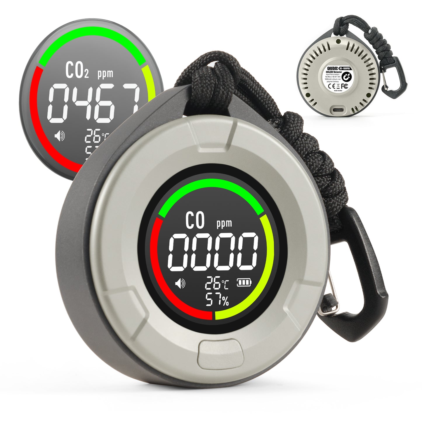 DS-100PRO Portable CO & CO2 Detector