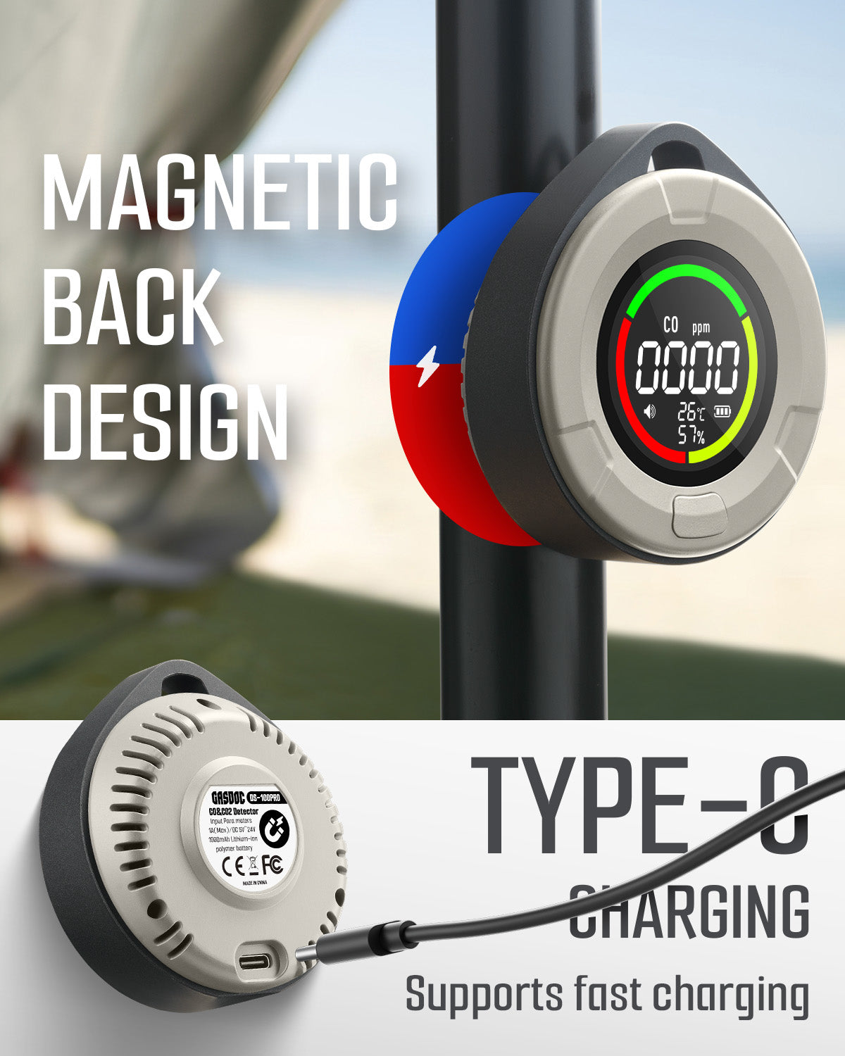 DS-100PRO Portable CO & CO2 Detector